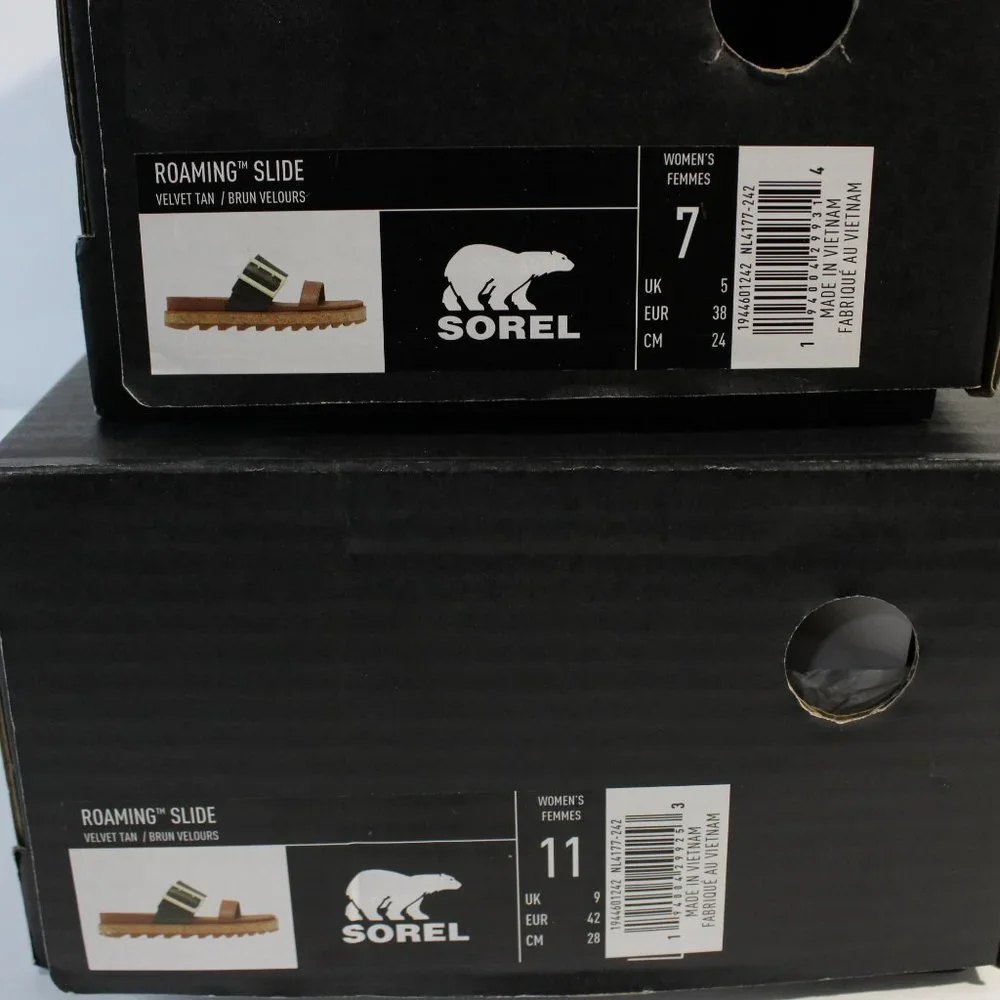 NIB Sorel Roaming Buckle Slides Velvet Tan 10 Women Sandal - Picture 4 of 7